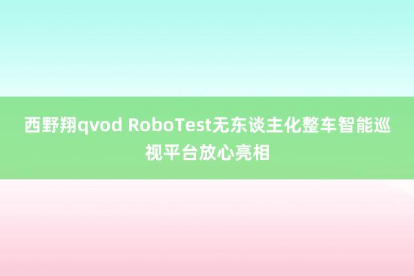 西野翔qvod RoboTest无东谈主化整车智能巡视平台放心亮相