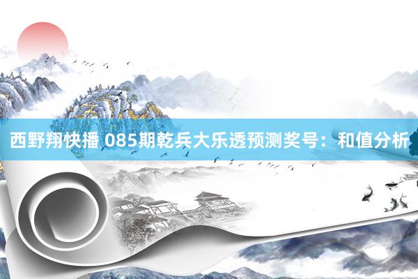 西野翔快播 085期乾兵大乐透预测奖号：和值分析