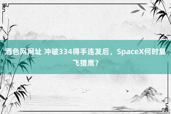 酒色网网址 冲破334得手连发后，SpaceX何时复飞猎鹰？