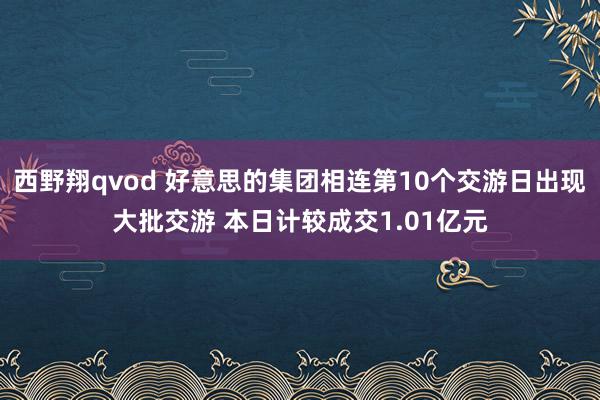 西野翔qvod 好意思的集团相连第10个交游日出现大批交游 本日计较成交1.01亿元