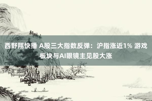 西野翔快播 A股三大指数反弹：沪指涨近1% 游戏板块与AI眼镜主见股大涨