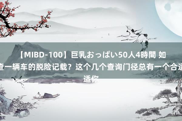 【MIBD-100】巨乳おっぱい50人4時間 如何查一辆车的脱险记载？这个几个查询门径总有一个合适你